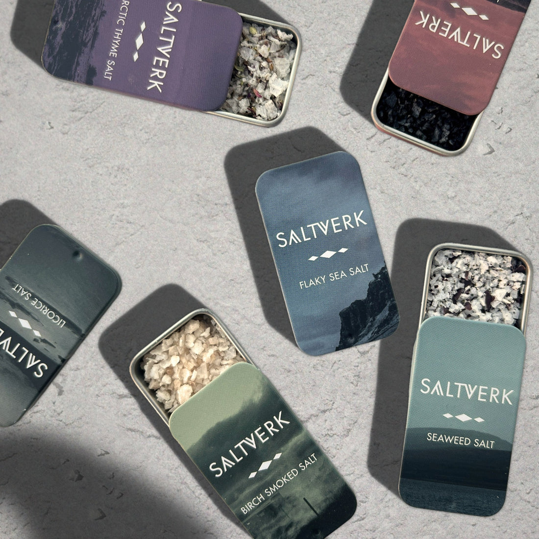 SIX SAMPLE TINS