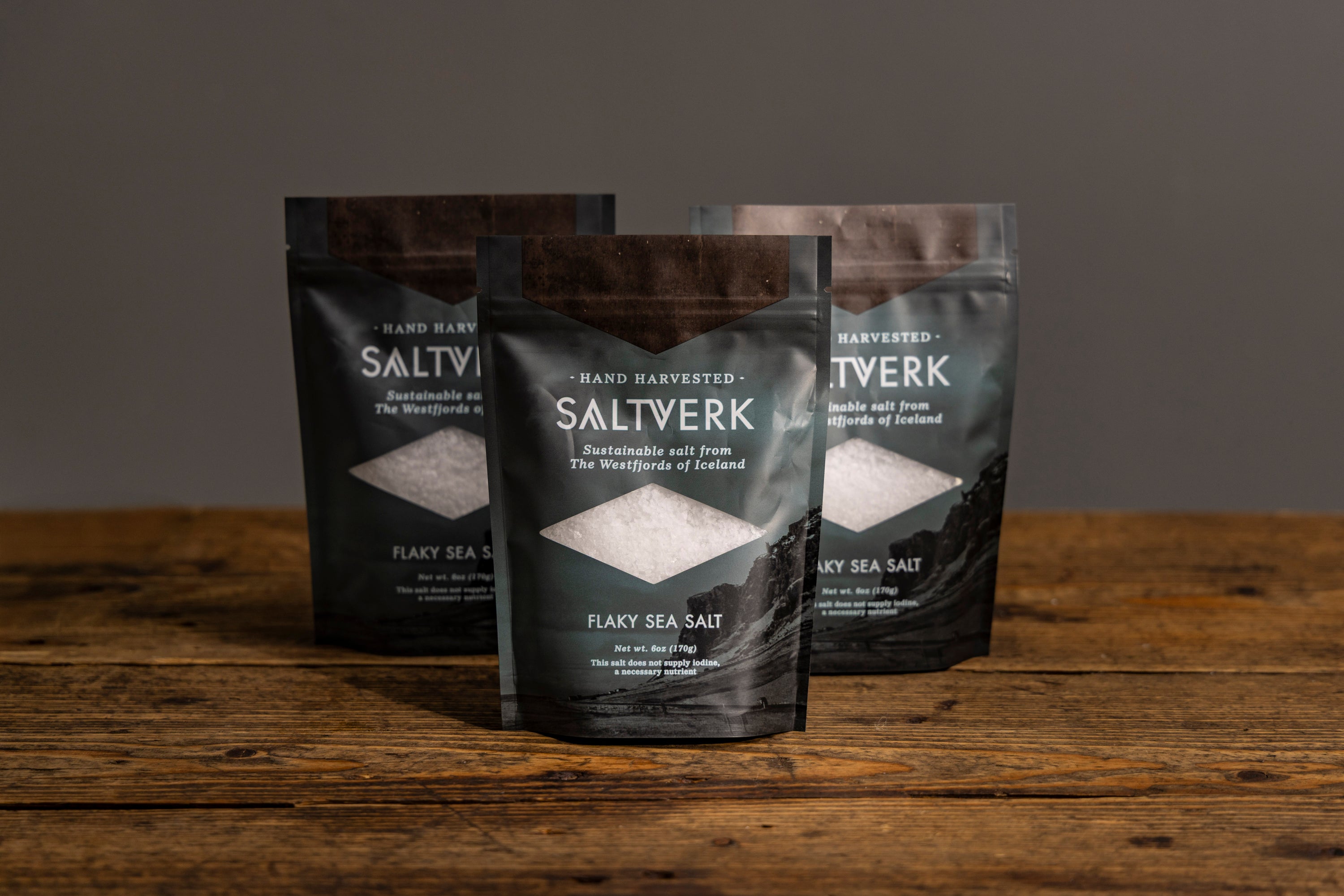 Flaky Sea Salt - 6oz in Stand-up Re-sealable bag - Sustainable Sea Salt from Iceland