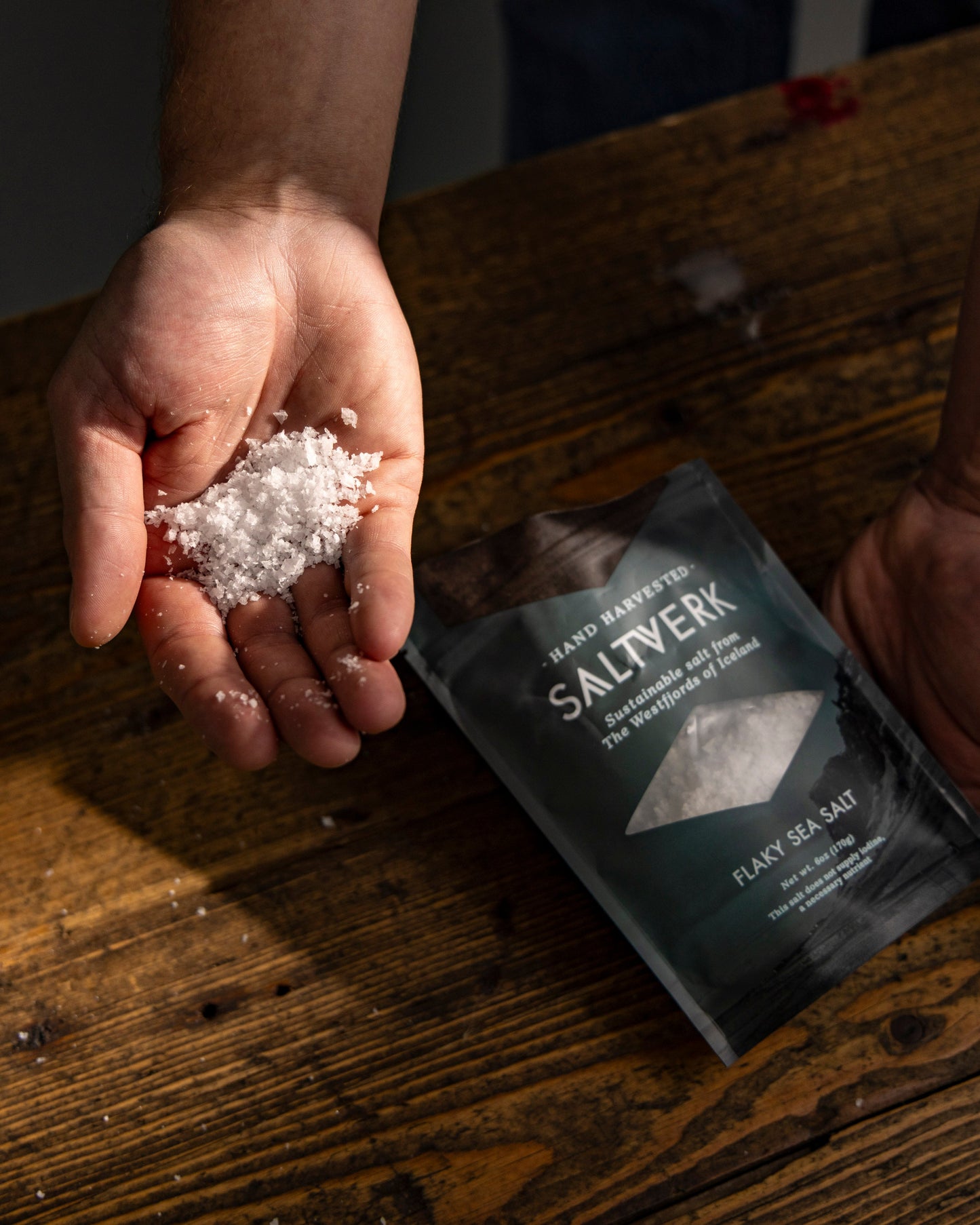 Saltverk Flaky Sea Salt 6oz resealable pouch, front