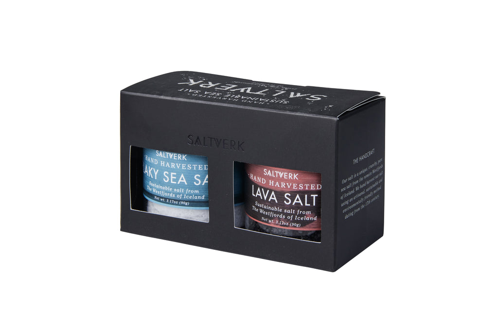 SALTVERK Gift box w/ Lava salt + Pure Flaky sea salt - Saltverk