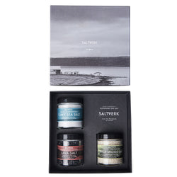 Luxury Gift box w/ Saltverk Pure Salt + Lava Salt + Birch Smoked Salt - Saltverk